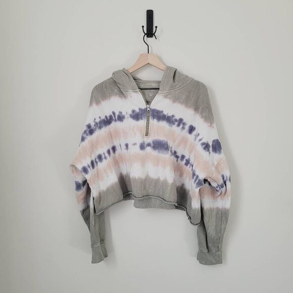 Aerie Cropped Quarter Zip Tie Dye Hoodie Size XXL - Picture 1 of 5